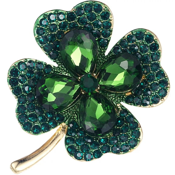 GKNET costume decorative brooch Classic Shamrock Lapel Pins Four Leaf Clover Brooch