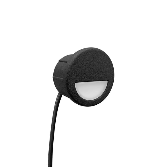 GKOplus 12 Pack Recessed Low Voltage LED Step Riser Light, 0.94" Mini Size Halfmoon Landscape Lighting for Outdoor Deck Stair Railing Post, 12V 3000K, Die-cast Aluminum, Black Powder Coated Finish