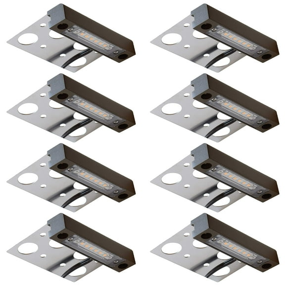 GKOplus 8-Pack 4 Inches LED Hardscape Light, Paver Wall Light, 2W 2700K LED Light Source, Outdoor Step Light, Solid Powder Coated Die-cast Aluminum Housing, Low Voltage 12V AC/DC, UL Listed
