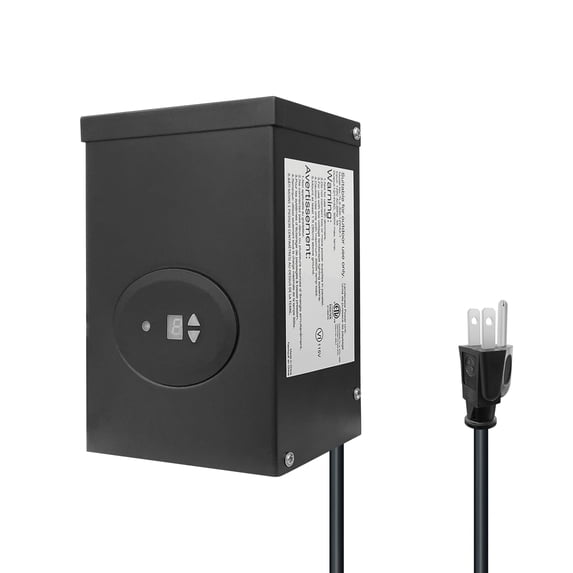 GKOplus ETL Listed 300W Low Voltage Transformer for Landscape Lighting with Timer and Photocell Sensor, 120V AC to 12V/14V AC Power Pack, Fully Encapsulated Toroid Core, CEC VI Certified