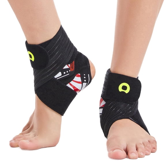 GKTG Ankle Brace for Men & Women with Y-Shaped Dual Compression Support, 2-Pack Customizable Straps for Stability & Injury Prevention