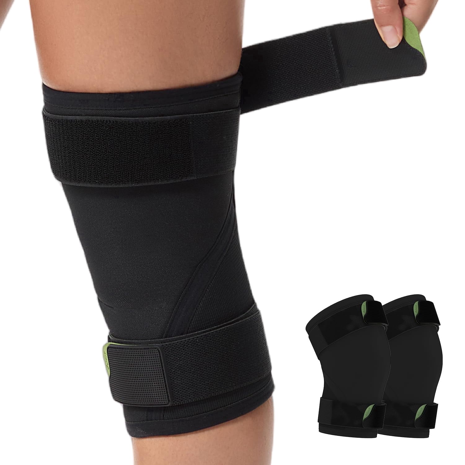 GKTG Knee Brace (1 Pair) Adjustable Strap 7mm Neoprene Knee Compression Sleeve Knee Support for Men Women