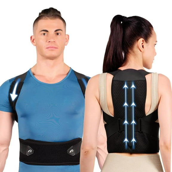 GKTG Posture Corrector for Men and Women, Adjustable Back Brace for Back, Shoulder, Lumbar Pain Relief