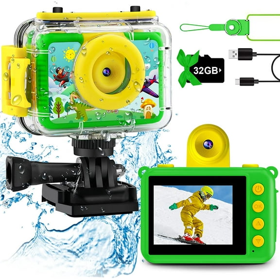GKTZ Waterproof Kids Camera 180° Rotatable Digital Toys Camera 20MP Unisex Gift
