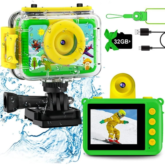 GKTZ Waterproof Kids Camera 180° Rotatable Digital Toys Camera 20MP Unisex Gift