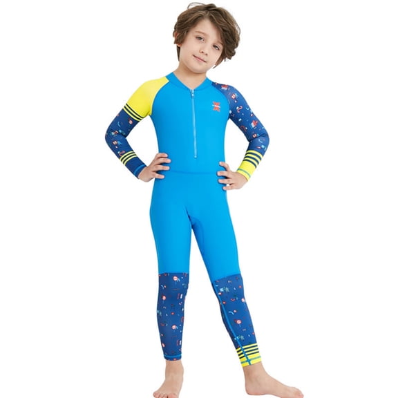 GKV Boys’ UPF 50+ Long Sleeve One-Piece Wetsuit – Sun Protection for Water Sports