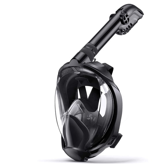 GKV Full Face Snorkel Mask for Adults – Dual Breathing Channels, Dry Top System, Panoramic Clear View, Anti-Fog & Anti-Leak with Removable Camera Mount