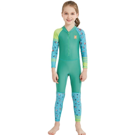GKV Girls’ UPF 50+ Long Sleeve One-Piece Wetsuit – Sun Protection for Water Sports