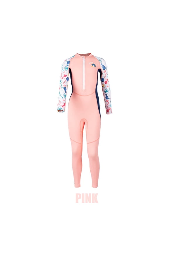 Girls’ UPF 50+ One-Piece Full Wetsuit – Front Zipper Long Sleeve Sun Protection Dive Suit for Snorkeling, Swimming & Surfing