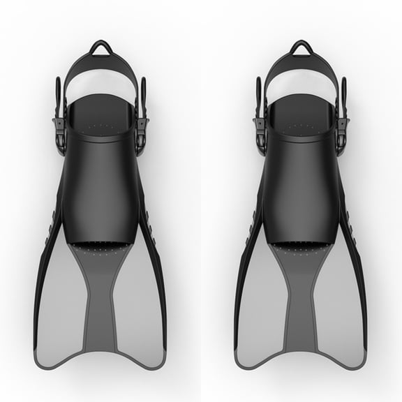 GKV Men & Women's Compact Travel Swim Fins – Lightweight Short Blade Snorkeling Fins with Adjustable Buckles, Adult Diving Flippers