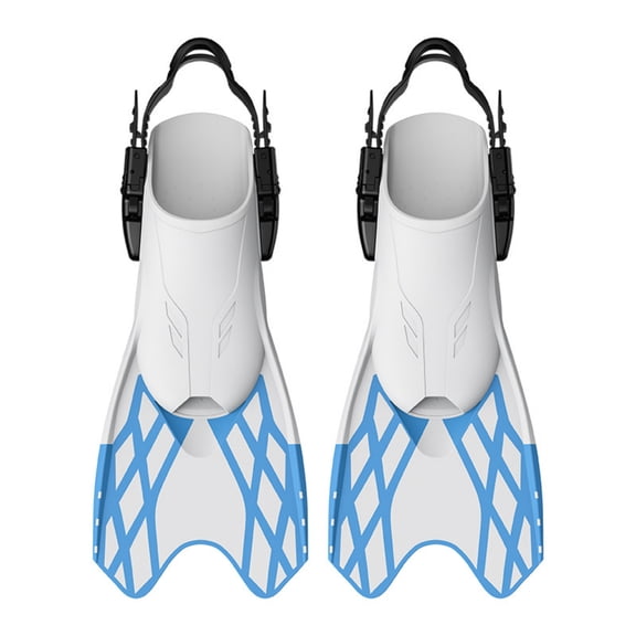 GKV Men & Women's Travel Size Short Blade Swim Fins – Lightweight Adjustable Buckle Snorkeling Fins, Adult Diving Flippers