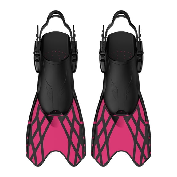 GKV Men & Women's Travel Size Short Blade Swim Fins – Lightweight Adjustable Buckle Snorkeling Fins, Adult Diving Flippers
