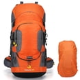 thumbnail image 1 of GKXLH Hiking Backpack for Men/Women, 60L Camping Backpack Travel Bag with Waterproof Rain Cover, Multi-Compartments, Adjustable Straps (Orange), 1 of 8