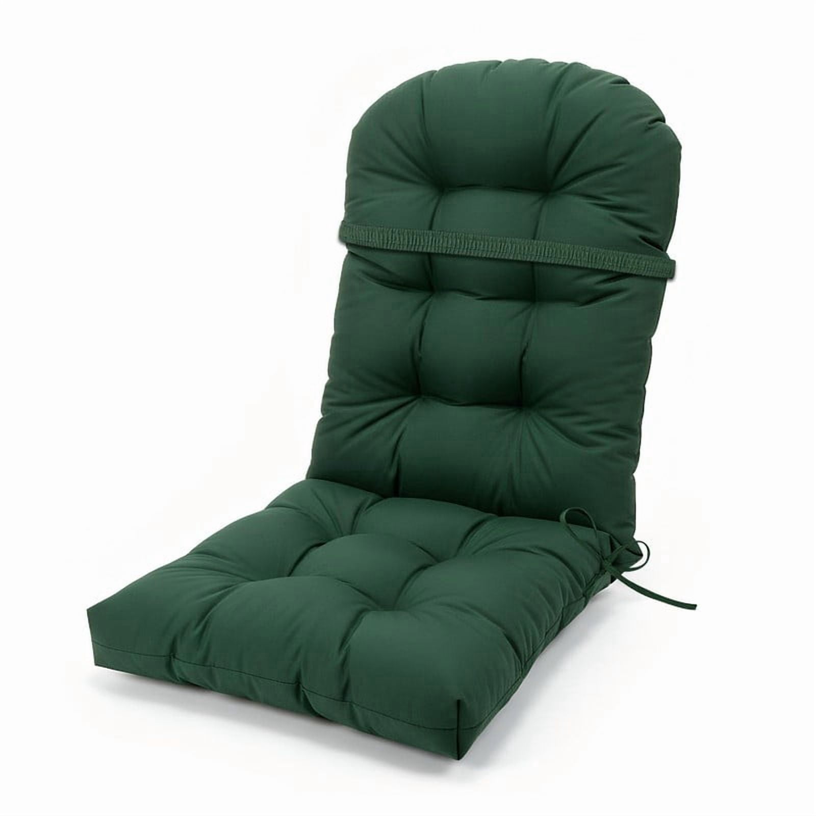 GKXLH Outdoor Adirondack Chair Cushions, Water Resistant Patio Rocking Chair Cushion, Non-Slip High Back Patio Pads with Ties (43" x 19" x 3", Dark Green, 1 Pack)