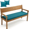 thumbnail image 1 of GKXLH Waterproof Outdoor Bench Cushion 48"x18"x3", 28D High Density Foam Garden Bench Pad with Removable Cover & 2 Pillow Covers for Patio Porch Swing (Peacock Blue), 1 of 8