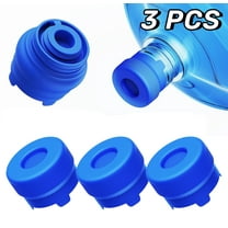 GKcity Reusable 3 & 5 Gallon Water Jug Cap, Leakproof & Popping Open, Food Grade Silicone Replacement Cap for 55mm Standard/Screw/Crown Top Water Bottle & Water Pump Dispenser, 3-Count