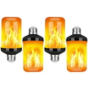 GKcity Upgraded LED Flame Light Bulb, 4 Modes Fire Flame Light Bulbs with Upside Down Effect, E26 Base Flickering Light Bulbs for Halloween, Party, Outdoor, Indoor, Halloween Decor (4 Pack)
