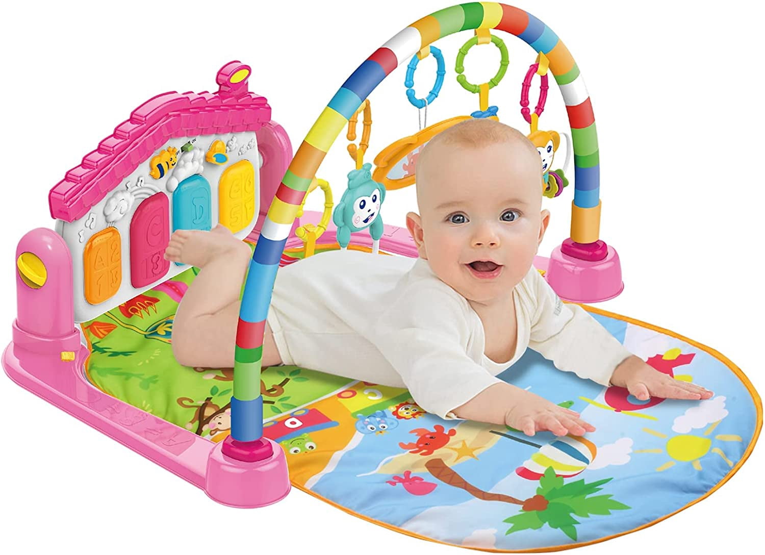 GLÜCK Baby Gyms&Play MatsKick and Play Piano Gym Tummy Time Padded Mat