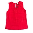 thumbnail image 1 of GL Gibson Look Women's Sleeveless V-Neck Embroidered Top (Red, M), 1 of 2