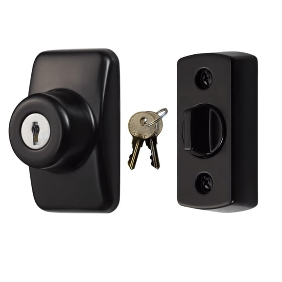 GL Keyed Deadbolt for Screen and Storm Doors Black Zinc