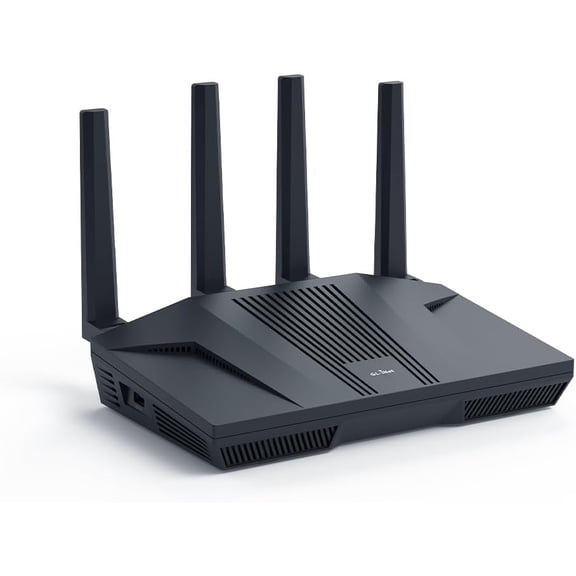 GL-MT6000 (Flint 2) WiFi 6 High Speed Gaming Routers for Wireless Internet, 2 x 2.5G Ethernet Ports Fiber Optic Modem, Long Range Computer VPN Router, Home & Business
