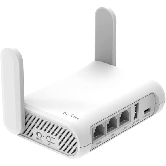 GL-SFT1200 (Opal) Portable WiFi Travel Router, Mini VPN Wireless Router for Fiber Optic Modem, Mobile Internet Repeater, Dual Band Openwrt Computer Routers, Home/Business/RV/Cruise
