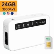 GL-XE300 Global 4G LTE Router Bundle with EIOTCLUB year data plan, 5000mAh Battery, for Europe and the Americas
