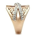 thumbnail image 1 of IP Rose Gold(Ion Plating) Brass Ring with Top Grade Crystal in Clear for Women Clear Stone Color Style GL156 Size 5, 1 of 3
