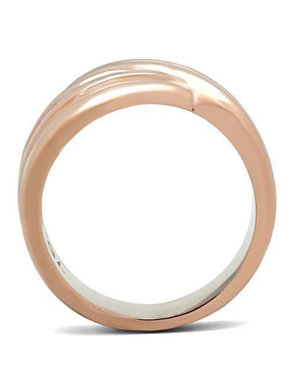 GL209 - IP Rose Gold(Ion Plating) Brass Ring with No Stone