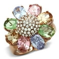 thumbnail image 1 of IP Rose Gold(Ion Plating) Brass Ring with AAA Grade CZ in Multi Color for Women Style GL224, 1 of 4