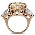thumbnail image 1 of GL243 - IP Rose Gold(Ion Plating) Brass Ring with AAA Grade CZ in Champagne, 1 of 1