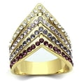 thumbnail image 1 of GL305 - IP Gold(Ion Plating) Brass Ring with Top Grade Crystal in Multi Color, 1 of 1