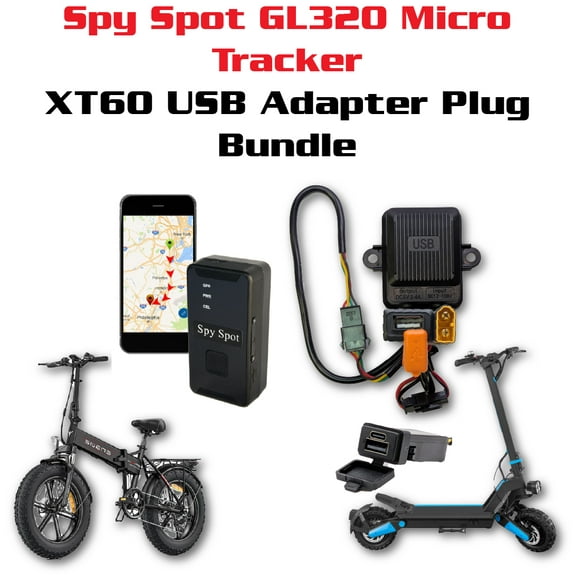 GL320 Micro Tracker + XT60 USB-C Power Adapter Bundle  GPS Tracker for Car & E-Bike