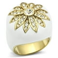 thumbnail image 1 of IP Gold(Ion Plating) Brass Ring with Top Grade Crystal in Clear for Women Style GL326, 1 of 4