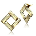 thumbnail image 1 of GL344 - IP Gold(Ion Plating) Brass Earrings with Top Grade Crystal in Topaz, 1 of 3