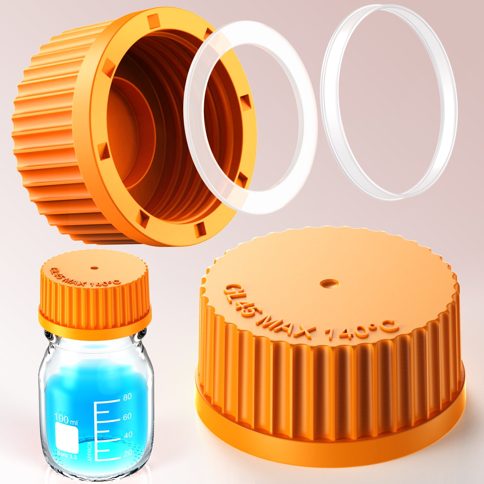 GL45 Screw Cap Polypropylene PP Replacement Cap with Silicone Gasket ...
