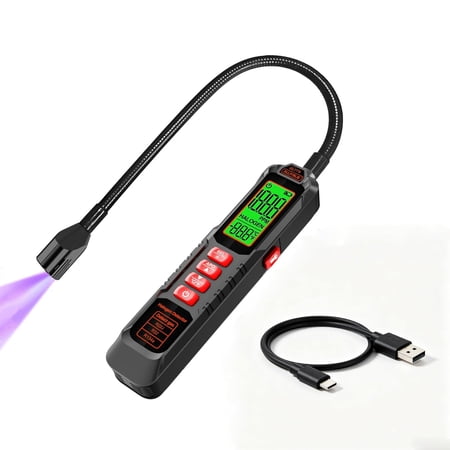 GL77B Refrigerant Leak Detector, Halogen Freon Sniffer, High Sensitivity HVAC AC Leak Tester, Detects R22 R32 R134a R410a for Automotive Air Conditioner & Refrigerator Repair (Black)