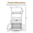 thumbnail image 1 of GLACER Large Bathroom Floor Cabinet, Freestanding Multipurpose Storage Cabinet with Drawer, 2 Open Shelves and Door Cupboard for Bathroom, Kitchen or Living Room, 24 x 13 x 48 inches (White), 1 of 7