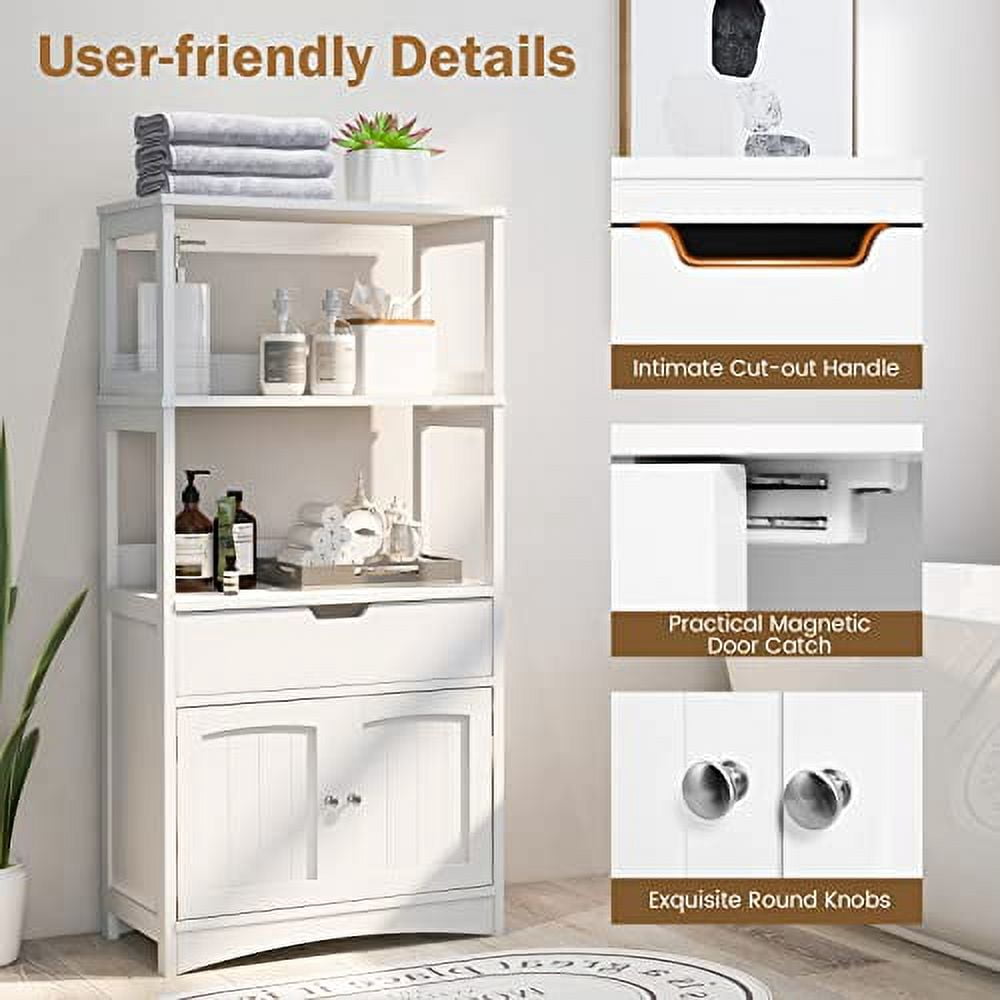 Multipurpose Bathroom Storage Reference: Glacer Large Bathroom Floor Cabinet Freestanding Multipurpose Storage