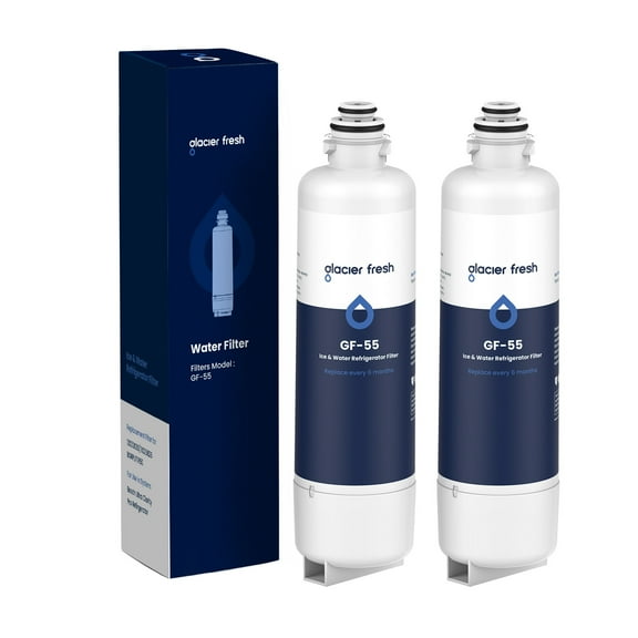GLACIER FRESH BORPLFTR50 Replacement for Bosch Ultra Clarity Pro Water Filter, Compatible 12033030, 11025825, 12028325, BORPLFTR55, WFC100MF, WFS200MF, B36CT80SNS, B36CL80ENS (2 Pack)