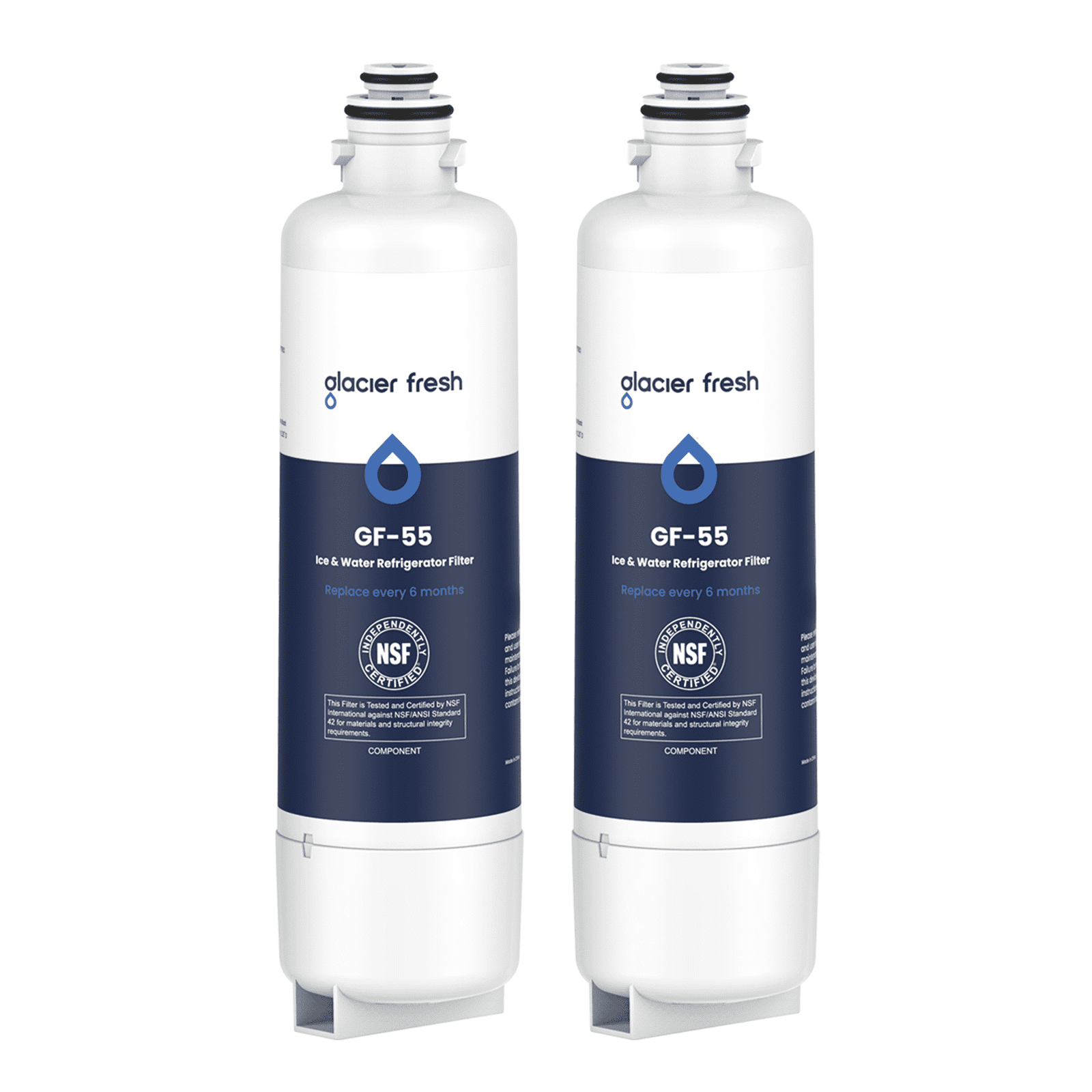 GLACIER FRESH BORPLFTR50 Replacement for Bosch Ultra Clarity Pro Water Filter, Compatible 12033030, 11025825, 12028325, BORPLFTR55, WFC100MF, WFS200MF, B36CT80SNS, B36CL80ENS (2 Pack)