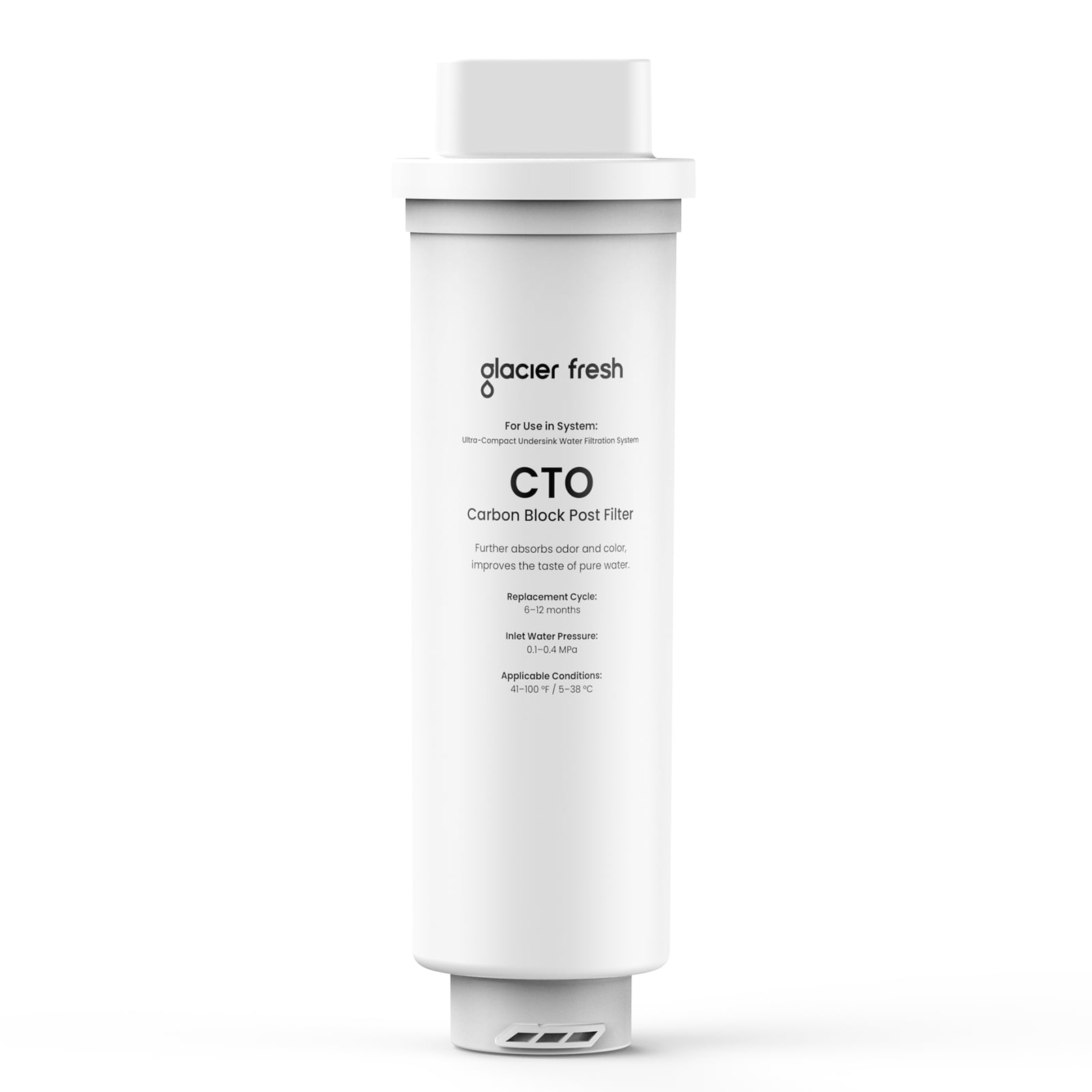 GLACIER FRESH CTO Filter Replacement Filter for GFU06 Ultra Filtration Under Sink Water Filter System