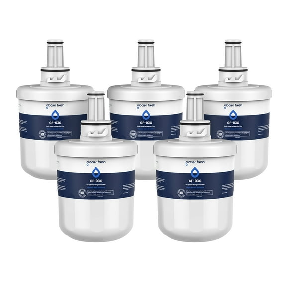 GLACIER FRESH DA29-00003G Water Filter, Compatible with Aqua-Pure Plus, DA29-00003G, DA29-00003F, DA29-00003B, HAFCU1, RFG237AARS, FMS-1, RS22HDHPNSR, RSG257AARS, WSS-1, 5 Pack