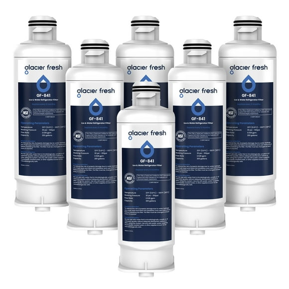 GLACIER FRESH DA97-17376B HAF-QIN Refrigerator Filtered Water Filter Replacement for HAF-QIN/EXP, DA97-08006C, RF23M8070SG, RF23M8070SR, RF23M8090SG, RF23M8090SR (6Pack)