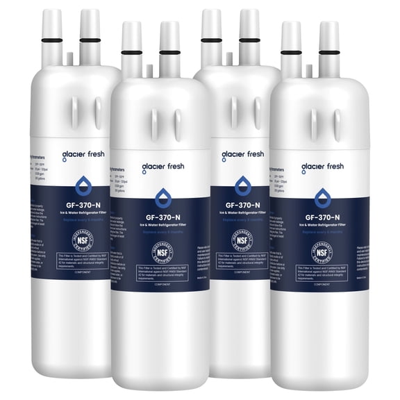 GLACIER FRESH EDR1RXD1 Refrigerator Water Filter Compatible with W10295370A, EDR1RXD1, WHR1RXD1, KAD1RXD1, Filter 1, W10295370, P4RFWB, P8RFWB2L, 46-9930, 46-9081 Refrigerator Water Filter 4 Pack