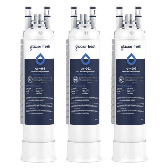 GLACIER FRESH FPPWFU01 Water Filter Replacement for Frigidaire PurePour FPPWFU01, Compatible with Electrolux EPPWFU01, PureAdvantage PurePour PWF-1, NSF42, 3 Pack