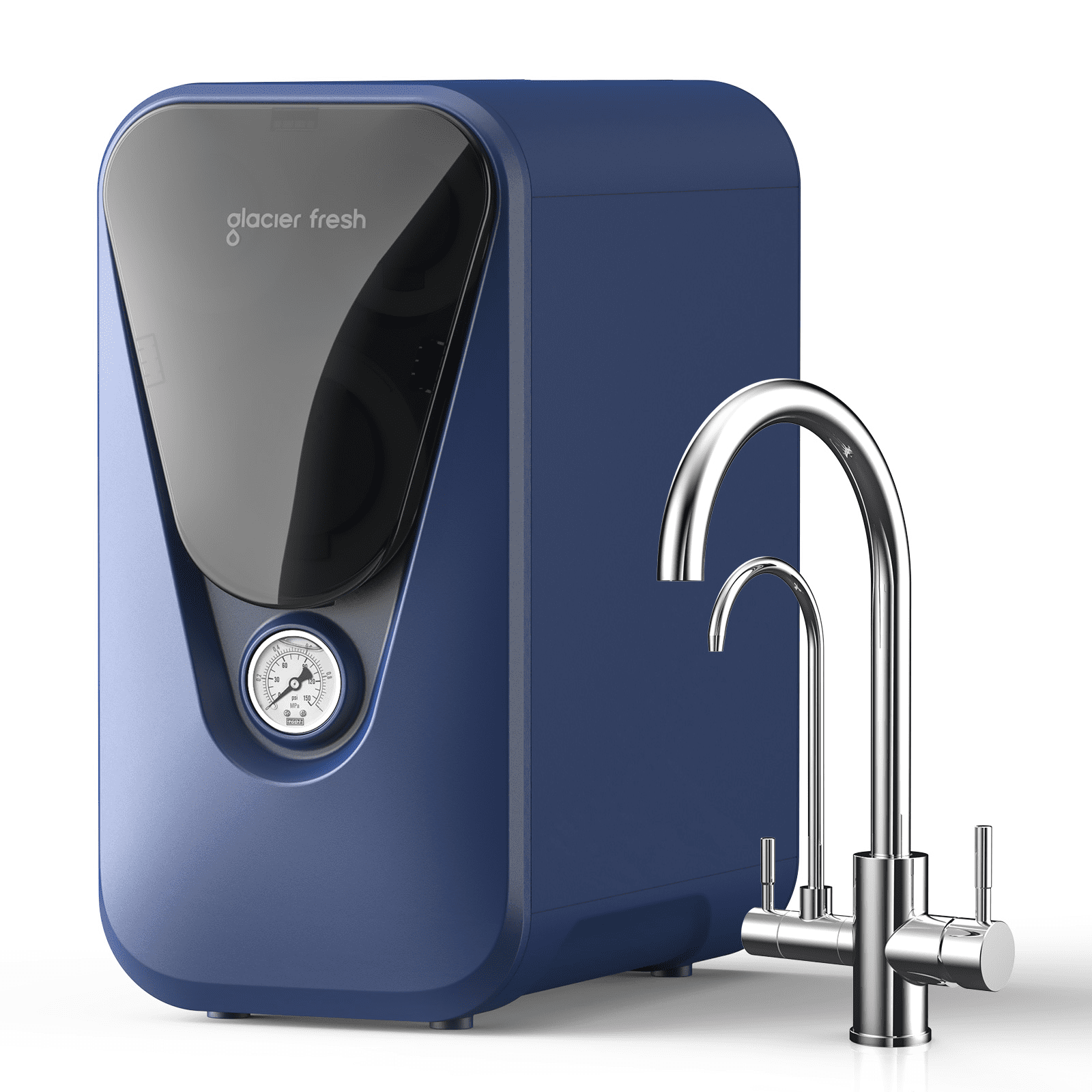 GLACIER FRESH GFU03 Reverse Osmosis System  800 GPD, Non-Electric, 3:1 Pure-to-Drain, No Noise/No Drilling, 5-Stage Tankless Under-Sink RO Water Filter System, Reduces PFAS/PFOS, Elite Version