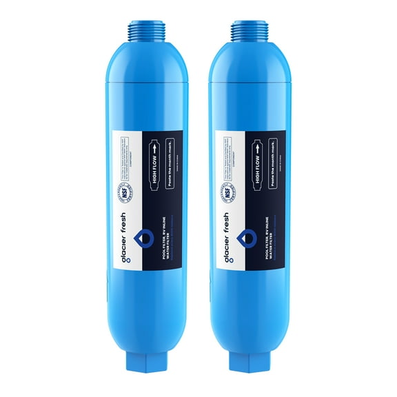 GLACIER FRESH Garden Hose End Pre-Filter for Swimming Pool, Hot Tubs, Spa, Ponds, Greatly Reduces Odors, Chlorin and Sediment, up to 8,000 Gallons, 2 Pack