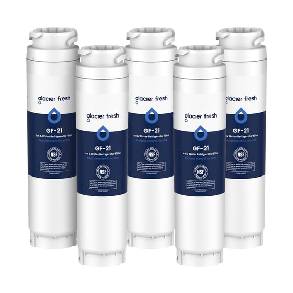 GLACIER FRESH Refrigerator Water Filter Replacement for Bosch 00644845, compatible with 9000077104, 9000194412, 5 Pack