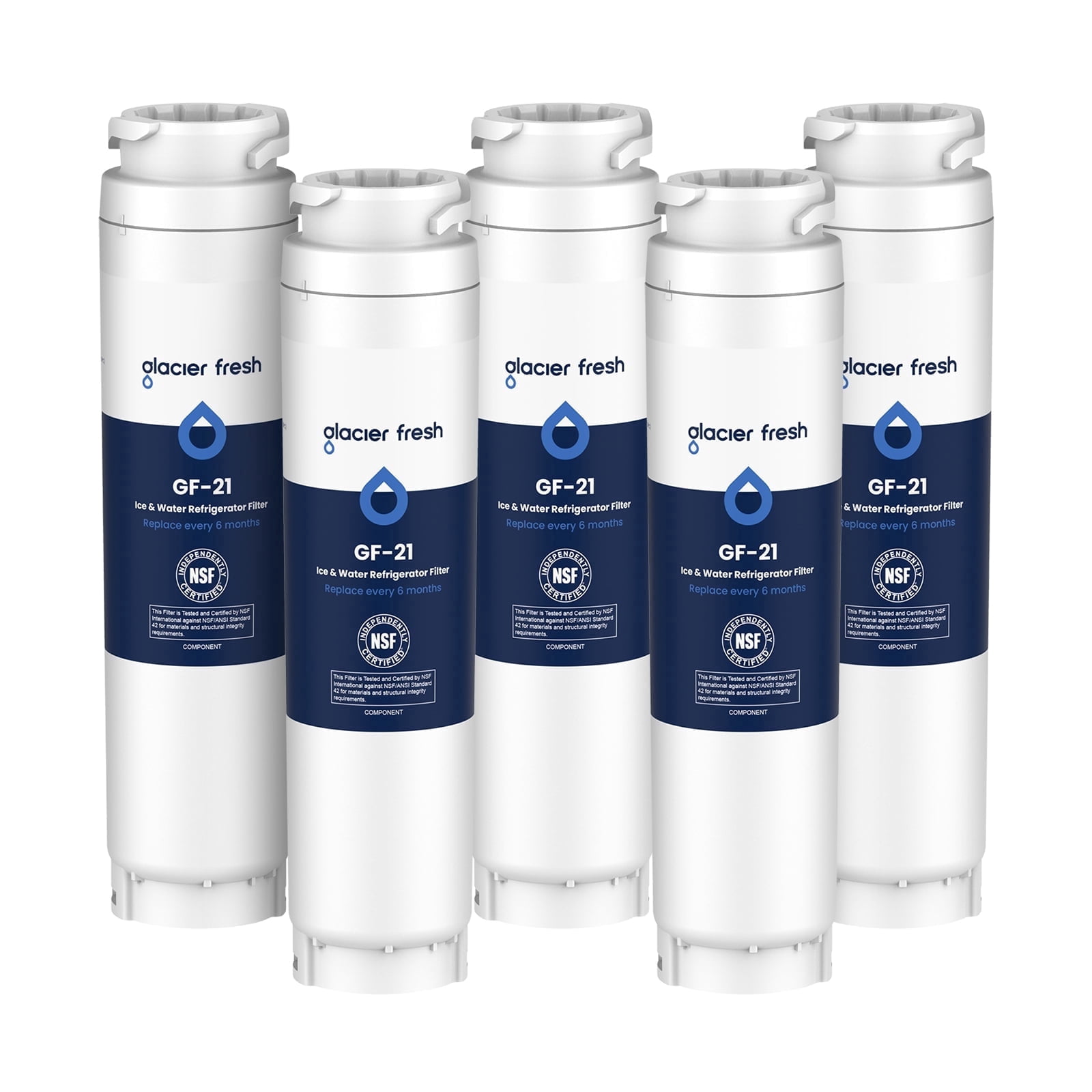 GLACIER FRESH Refrigerator Water Filter Replacement for Bosch 00644845, compatible with 9000077104, 9000194412, 5 Pack
